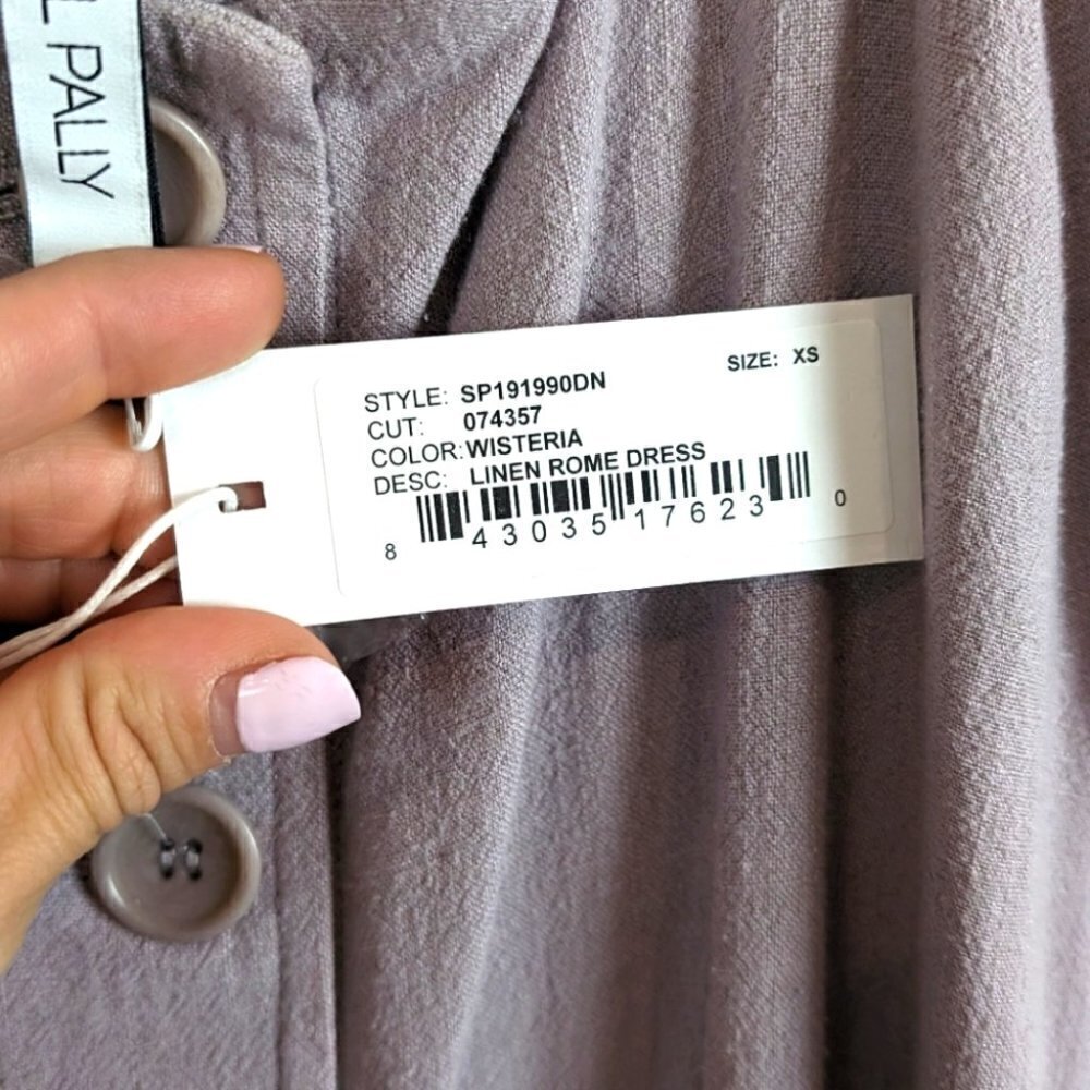 Rachel Pally nwt Linen Rome Dress pale lilac  XS - Picture 8 of 9